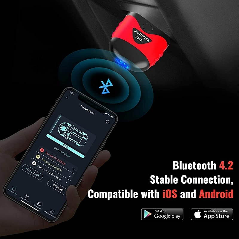 3210 Bluetooth OBD2 Enhanced Car Diagnostic Scanner for iPhone iPad amp Android Fault Code Reader Plus Battery Tester Exclusive App for QualityNewest Generation