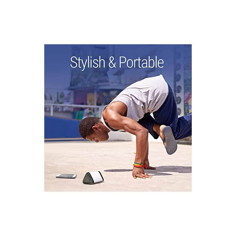 Angle 3 Bluetooth Portable Speaker, Crystal Clear Stereo Sound, Rich Bass, 100 Ft Wireless Range, Play Two Speakers Together (4th Gen only), Mic, IPX5, Bluetooth Speakers (White)