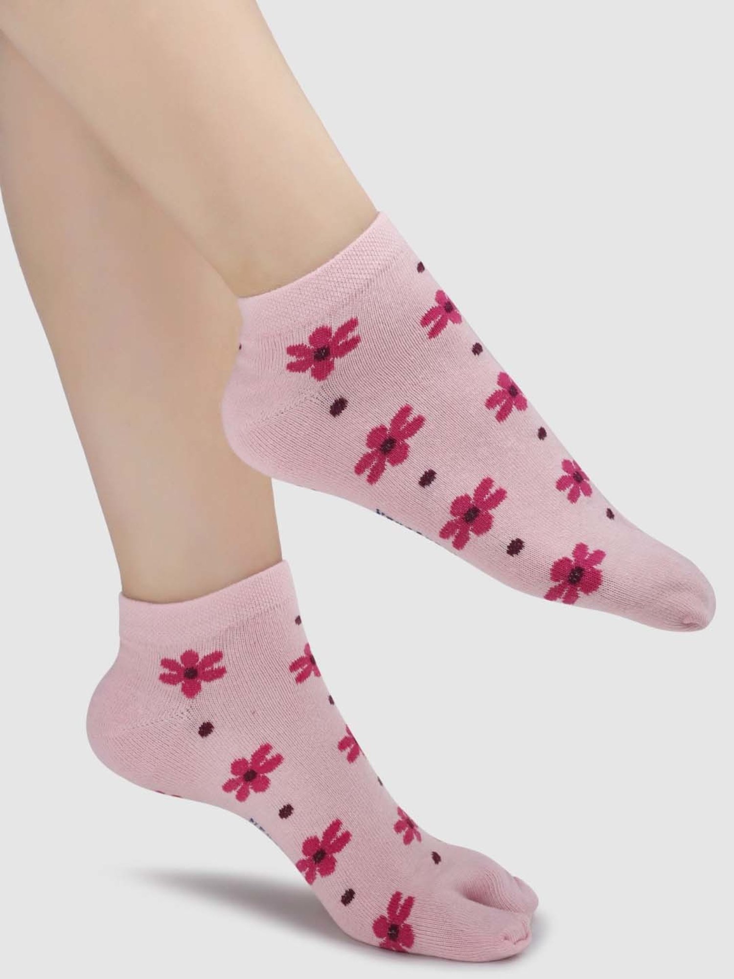 NEXT2SKIN Pink & Green Cotton Thumb Socks - Pack Of 3