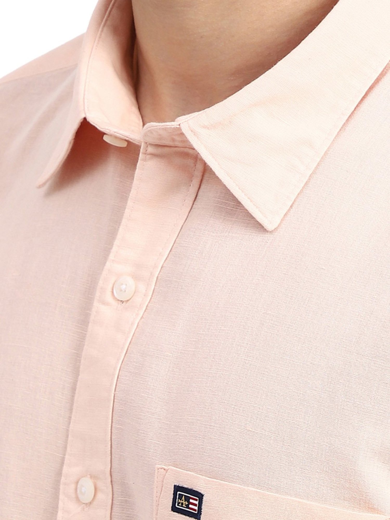 Arrow Peach Cotton Slim Fit Shirt