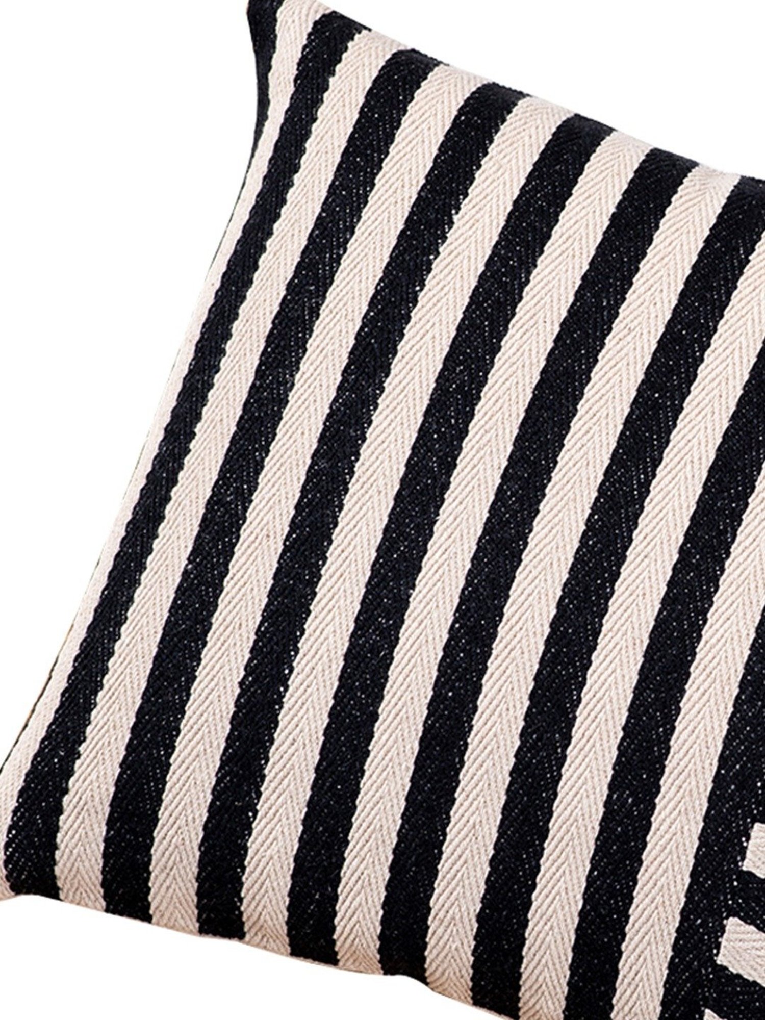 Nestroots Stripes White Silk Cushion Cover
