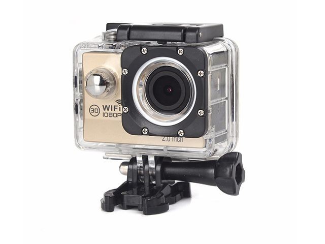 2.0 inch 1080P Action Camera Wifi 170 Degree Lens 50M Waterproof Pro Sport DV Bike Helmet Cam Mini Camcorder Gold Color Sports Cam