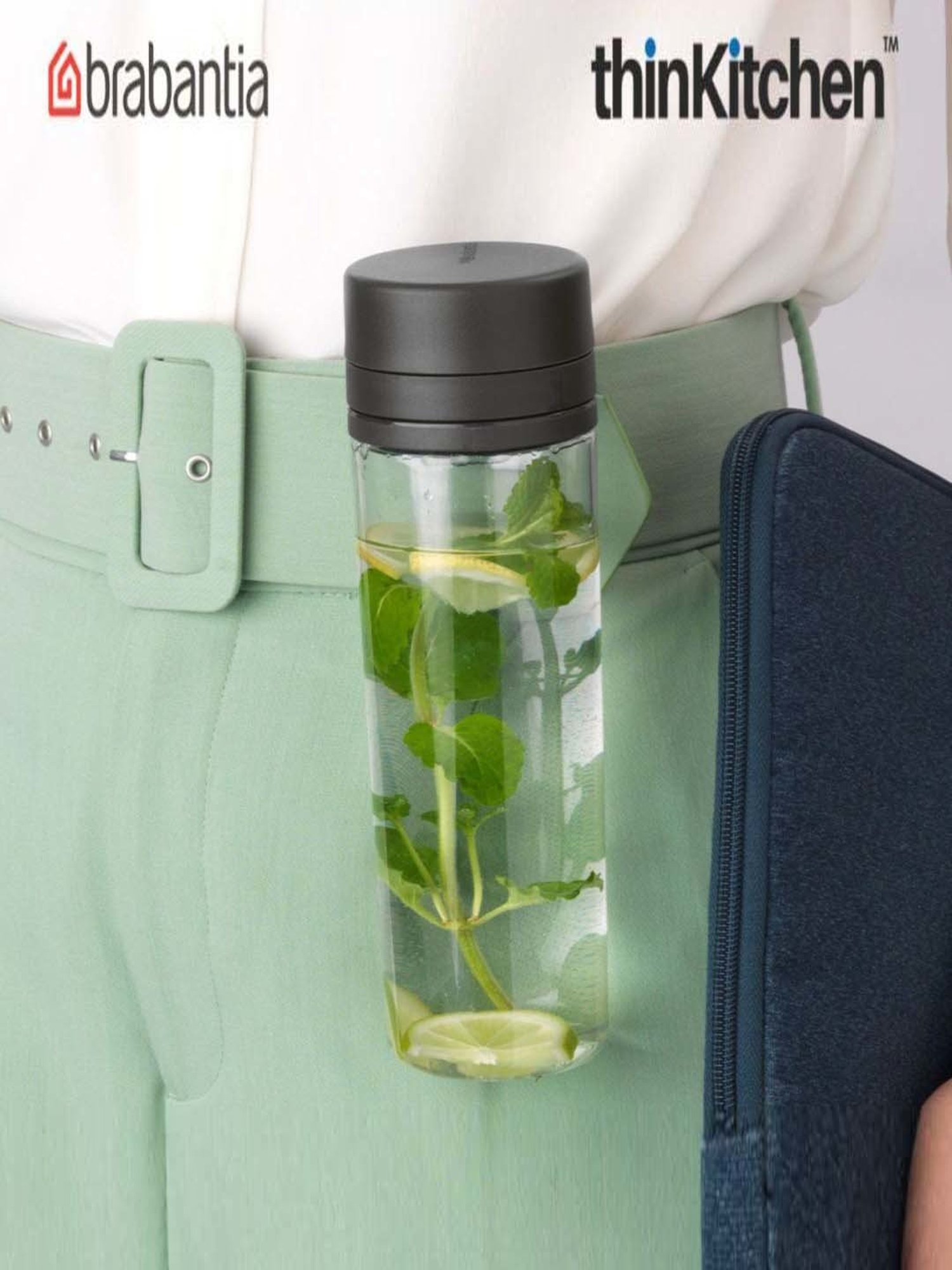 Brabantia Dark Grey Plastic Make & Take Water Bottle With Strainer (10 L)