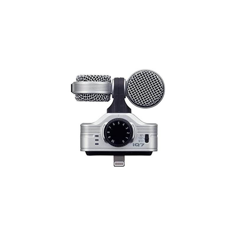 iQ7 Stereo Mid-Side Microphone for iPhone/iPad, Rotatable Capsule for Alignment with iOS Camera, for Recording Audio for Music, Videos, Interviews, and More