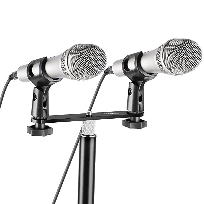 NW036 Microphone Bar Durable Sturdy Steel Microphone Mount Bracket Tbar with Standard 58inch Thread Smooth Finish Suitable for Most Microphones Clips Stands Boom Arms Original Version