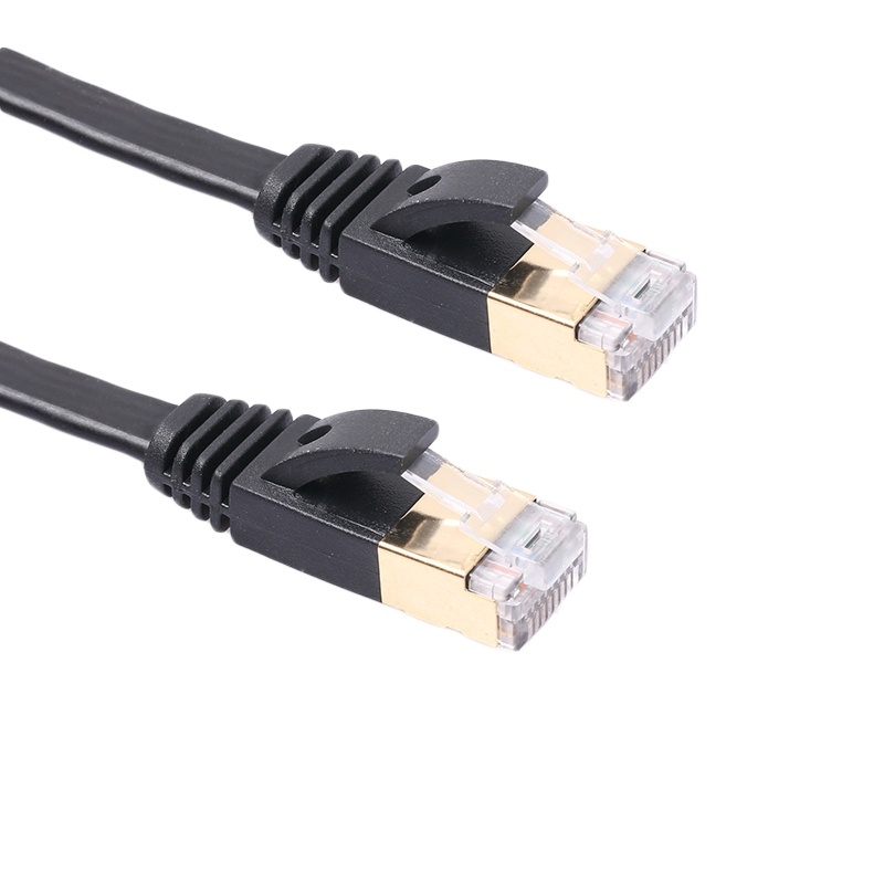 1.8m CAT7 10 Gigabit Ethernet Ultra Flat Patch Cable for Modem Router LAN Network - Built with Shielded RJ45 Connectors