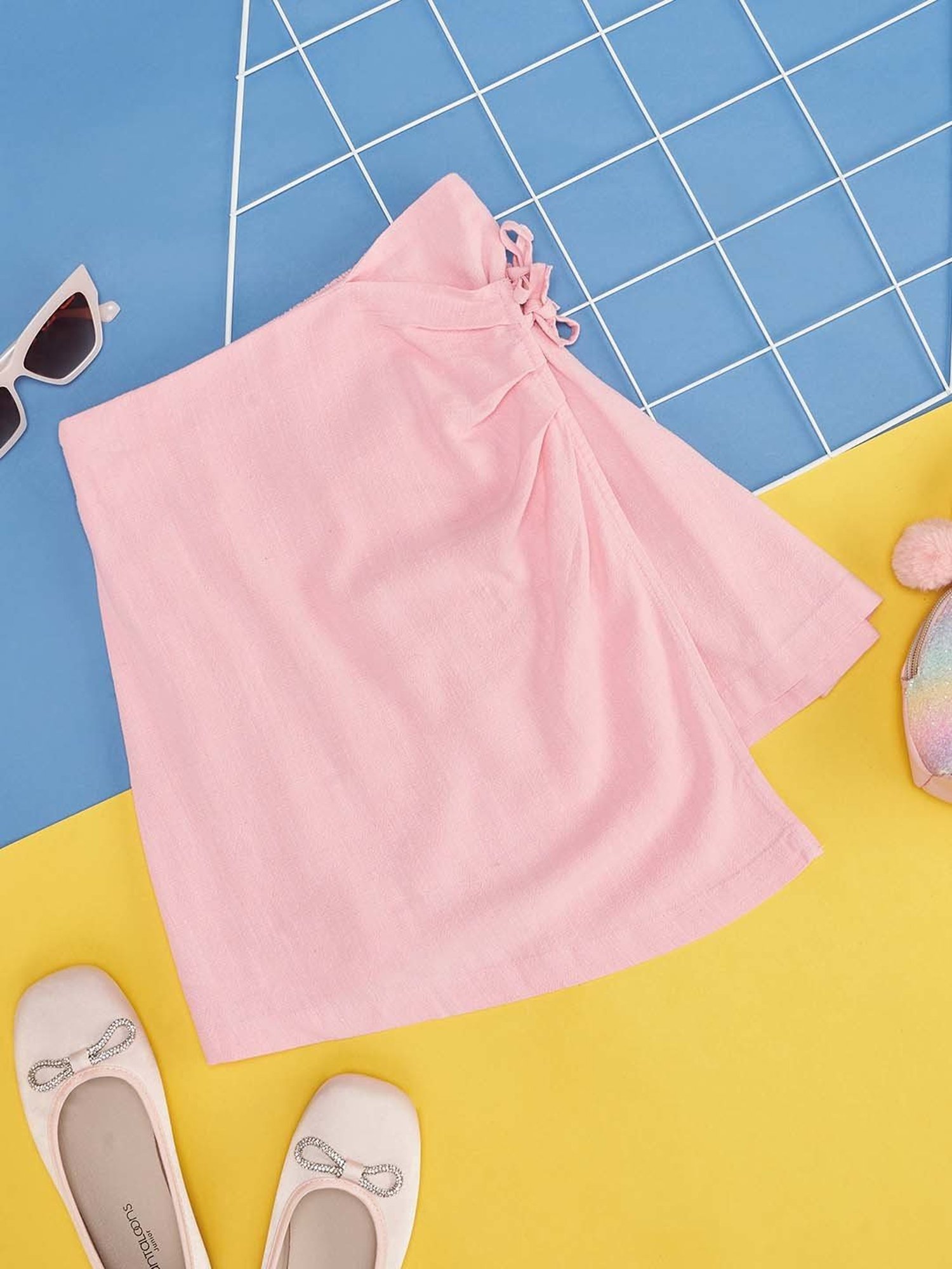 Pantaloons Junior Candy Pink Regular Fit Skirt
