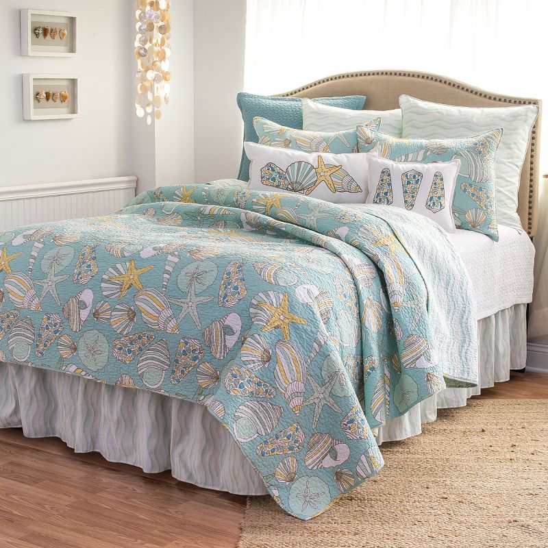 Twin Turtle Cove Quilt & Sham Set Light Turquoise/Aqua - Tommy Bahama