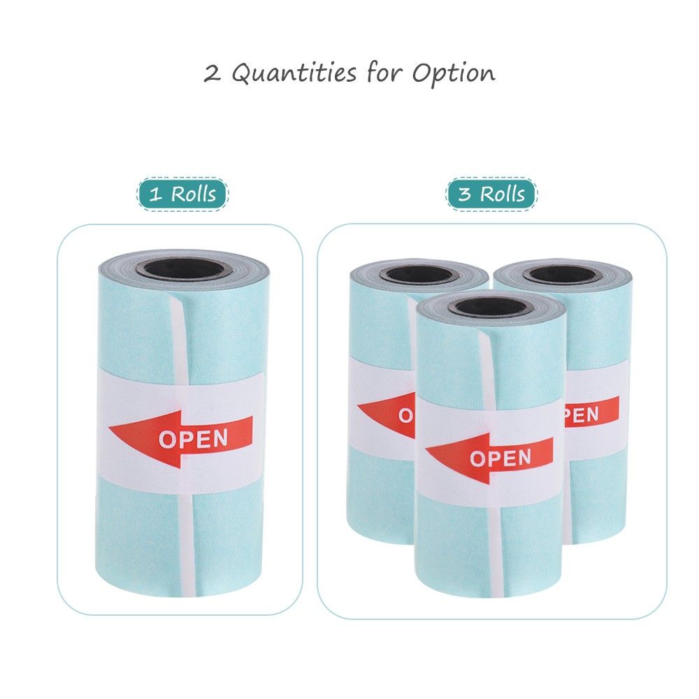 Printable Sticker Paper Roll Direct Thermal Paper with Self-adhesive 57*30mm(2.17*1.18in) for PeriPage A6 Pocket Thermal Printer for PAPERANG P1/P2 Mini Photo Printer, 1 Roll
