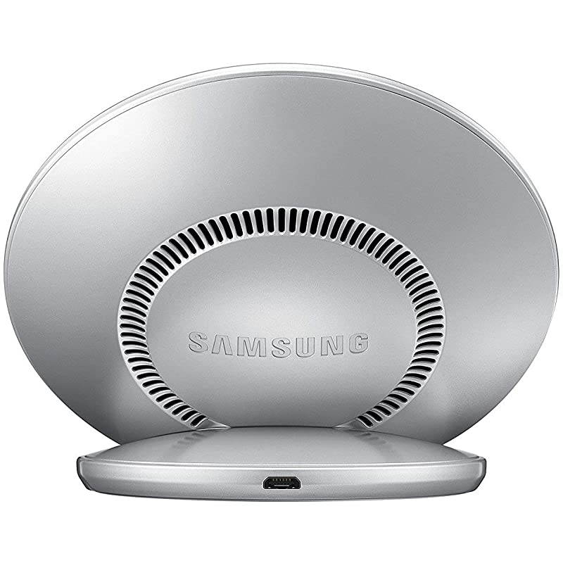 Qi Certified Fast Charge Wireless Charging Pad + Stand Supports wireless charging on Qi compatible smartphones Silver