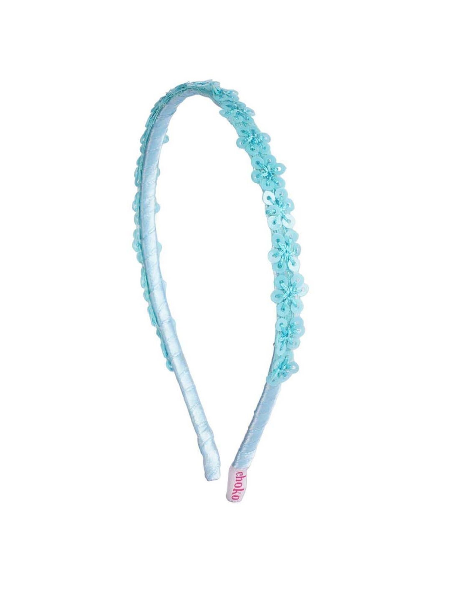 Choko Blue Embroidered Hair Band