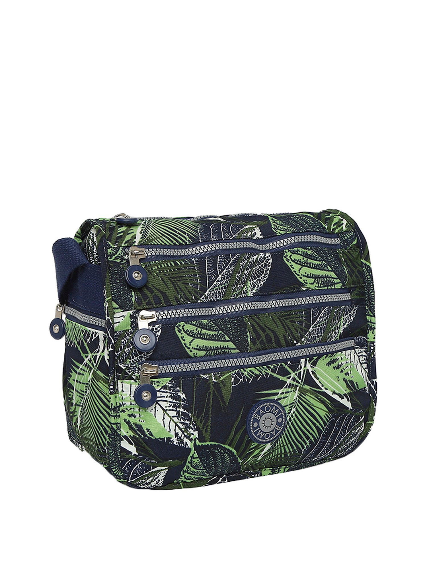 Baomi Blue & Green Printed Medium Sling Handbag