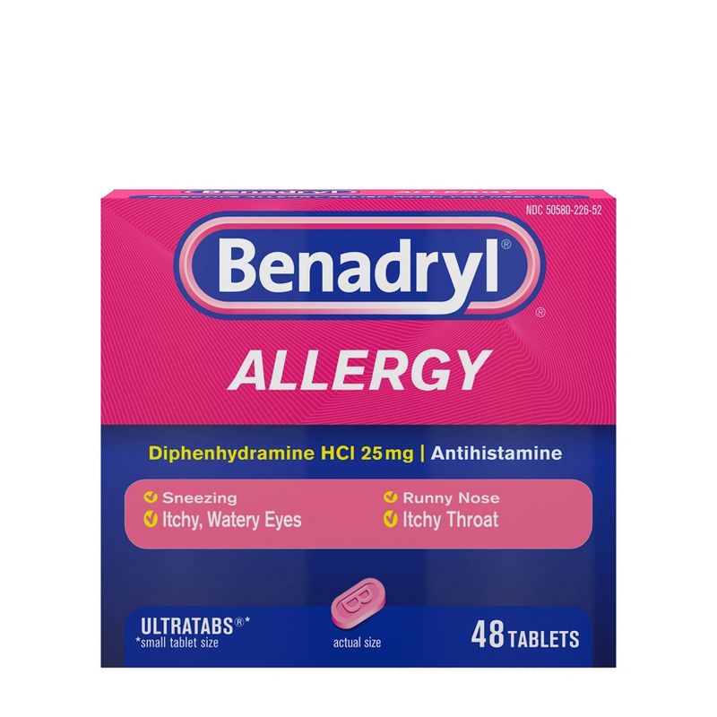 Benadryl Ultratabs Allergy Relief Tablets - Diphenhydramine - 48ct