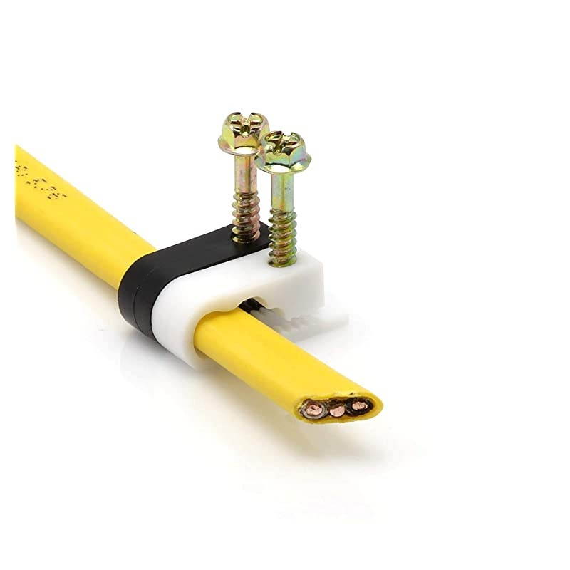 Twin or Siamese Coaxial Cable Clips Cat6 Electrical Wire Cable Clip 12 in Screw Clip and Fastener Black 10 Pieces per Bag