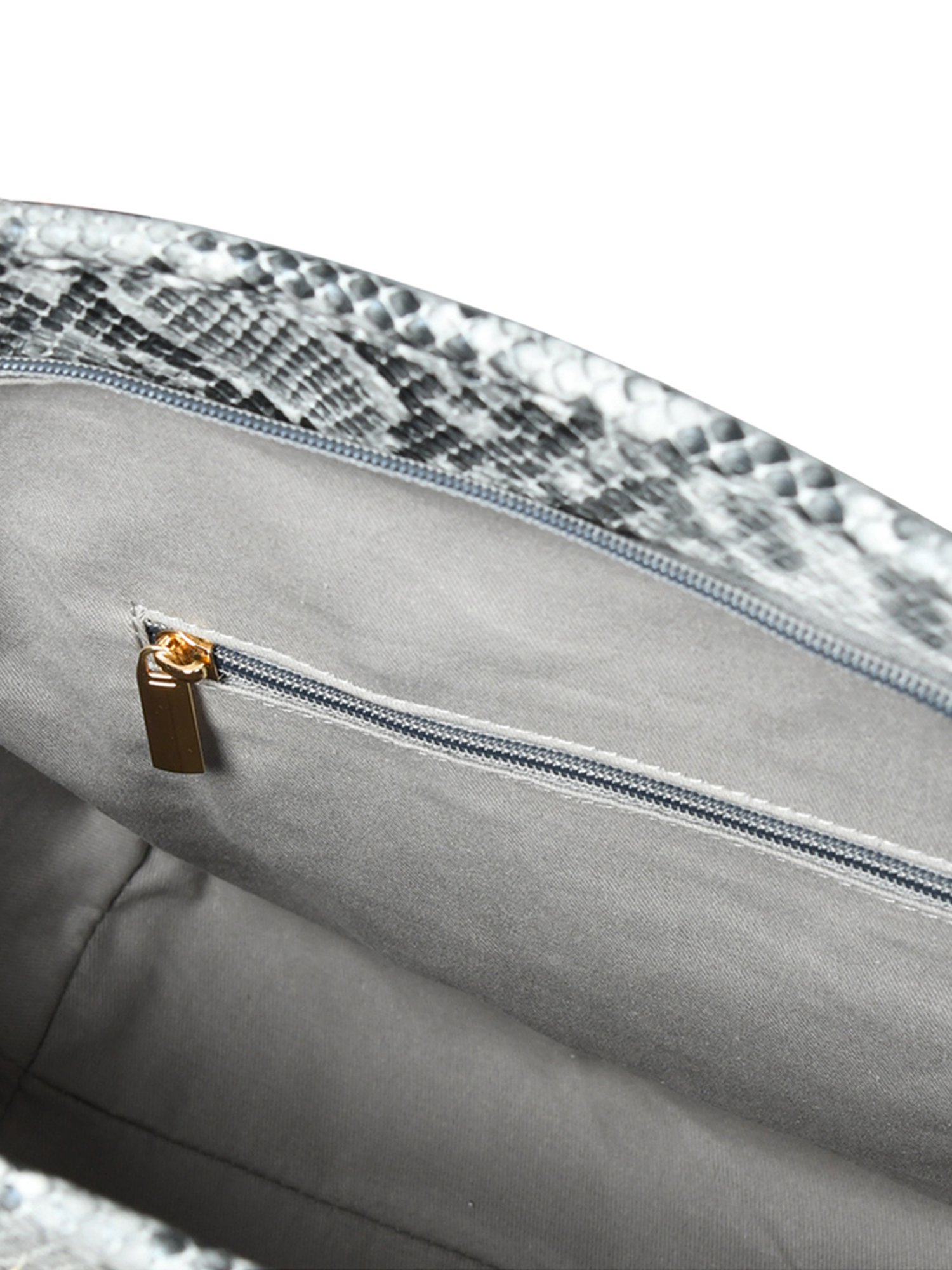 PELLE LUXUR Grey Animal Effect Large Handheld Handbag