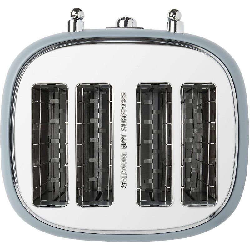 Haden Highclere Innovative 4 Slice Retro Vintage Countertop Wide Slot Toaster Kitchen Appliance with Self Centering Function, Pool Blue