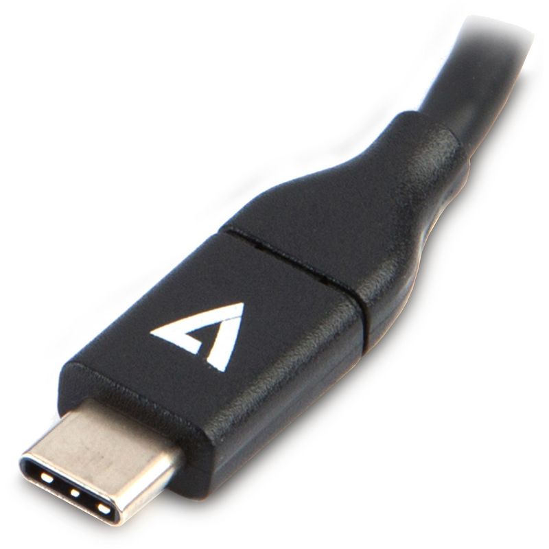 V7 Black USB Cable USB 3.0 A Female to USB-C Male 0.3m 1ft - 11.81" Thunderbolt/USB Data Transfer Cable - First End: 1 x Type A Female Thunderbolt 3