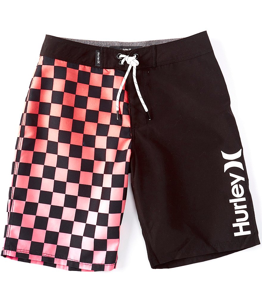 Hurley Big Boys 8-20 Solid/Checked Supersuede Board Shorts