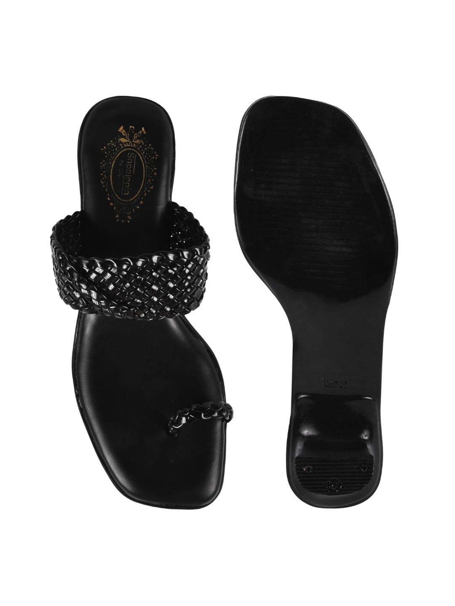 Shoetopia Kids Black Toe Ring Sandals