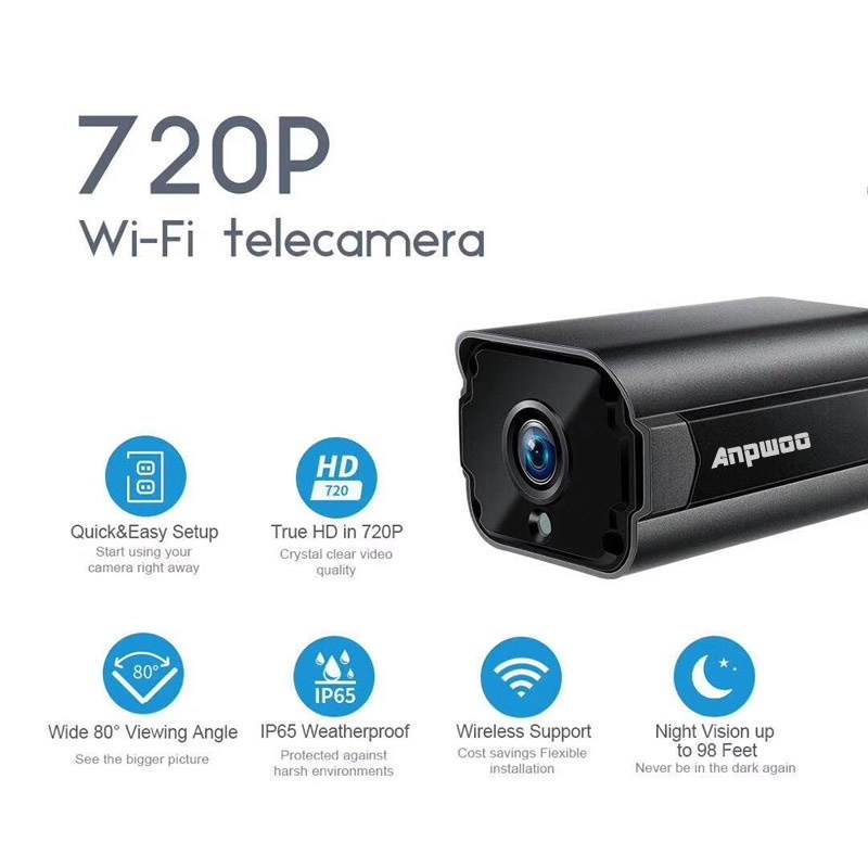 Anpwoo Paladin 720P HD WiFi IP Camera, Support Motion Detection & Infrared Night Vision & TF Card