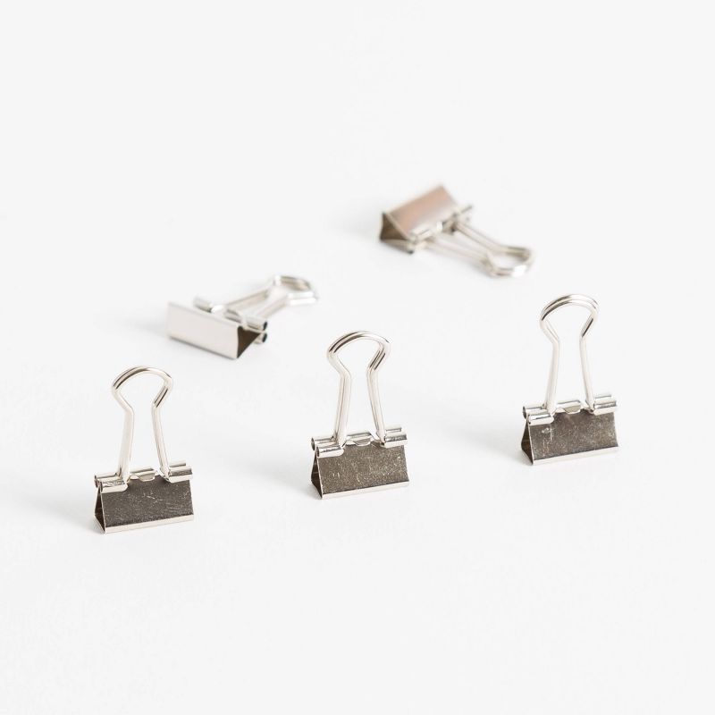 U Brands 60ct Mini Binder Clips Silver