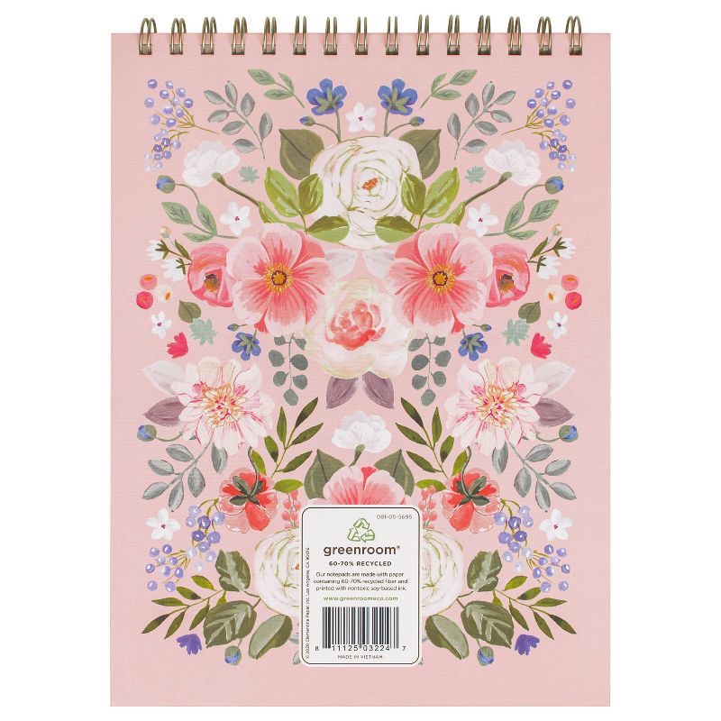 8" x 10" 80 Sheet Lined Spiral Notepad Floral - greenroom