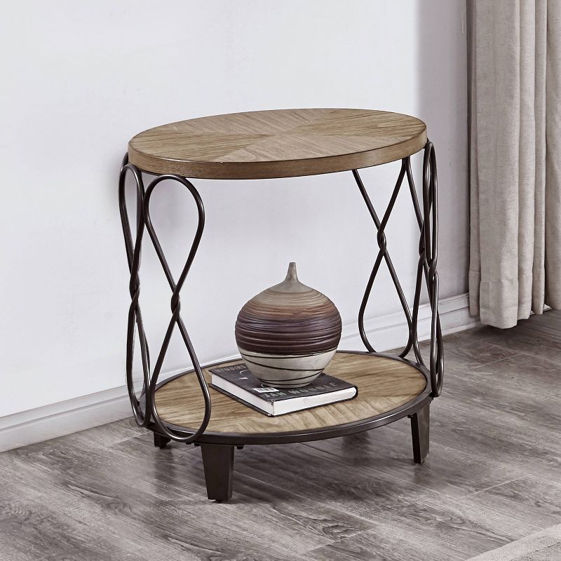 Belcourt End Table Rustic Honey/Metal - Steve Silver Co.