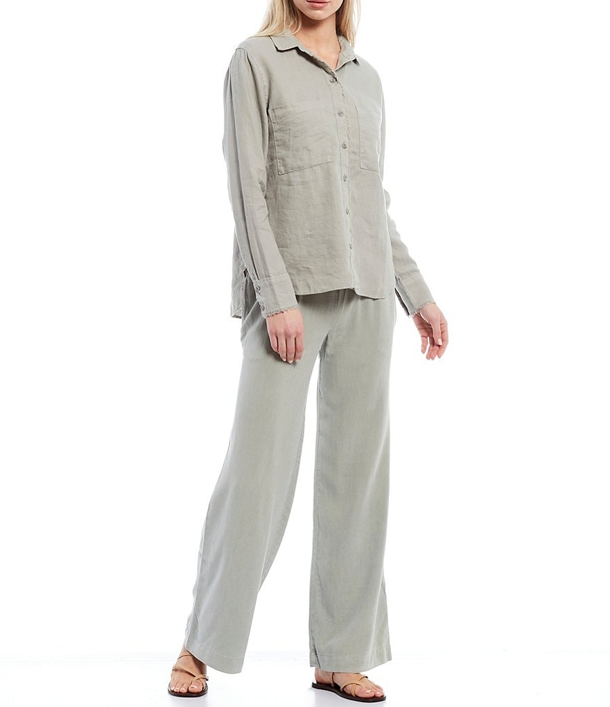 Cloth & Stone Smocked Waist Wide Leg Coordinating Pull-On Pants