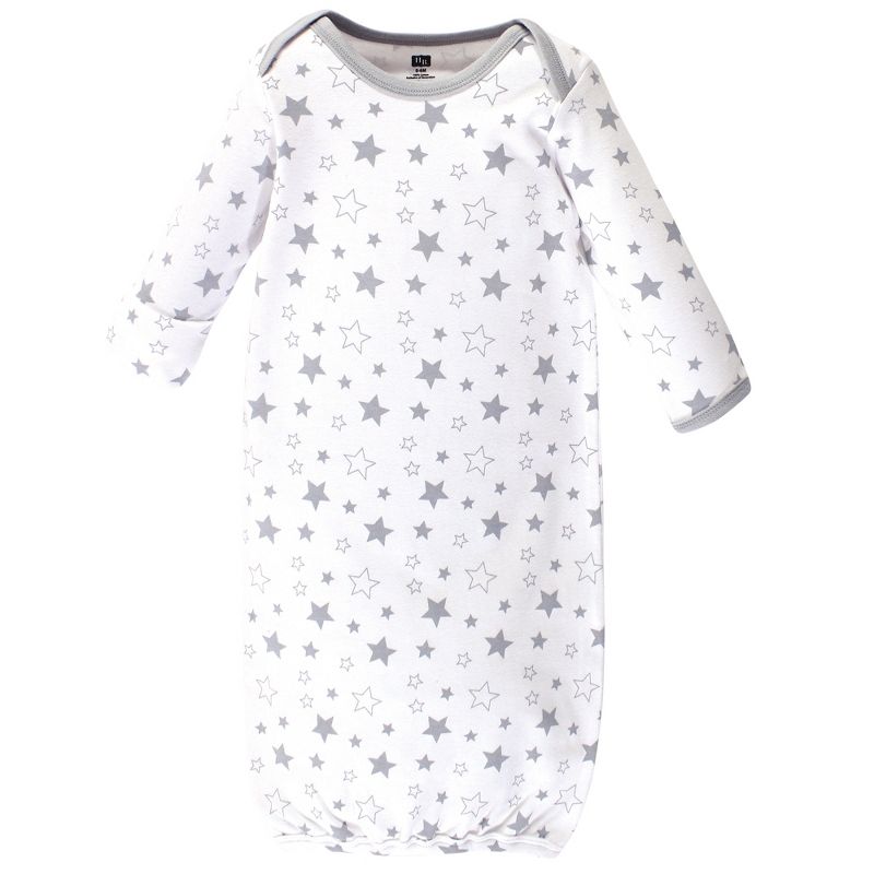 Hudson Baby Infant Cotton Long-Sleeve Gowns 4pk, Star And Moon, 0-6 Months