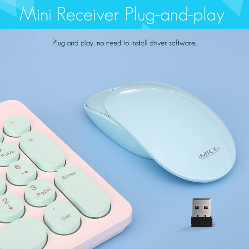 IMICE E-1100 Computer Mouse Power Saving Fashionable Computer Accessory Wireless Connection Office Mouse for Laptop