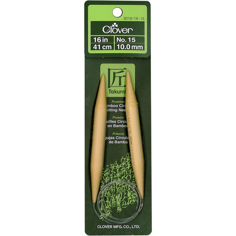 Takumi Bamboo Circular Knitting Needles 16"-Size 15/10mm