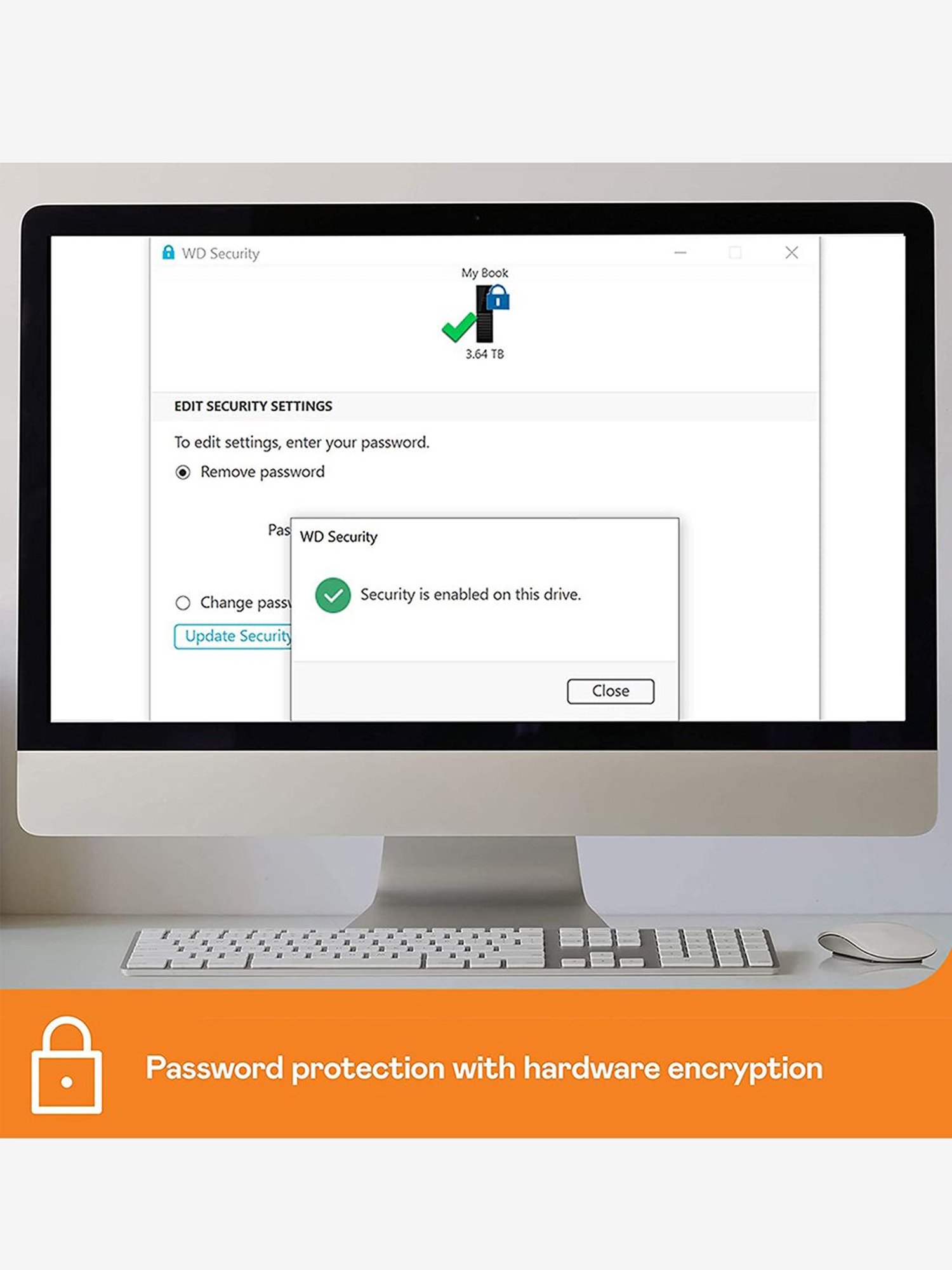 Seagate One Touch 1TB External HDD with Password - Silver, for Win & Mac - STKY1000401
