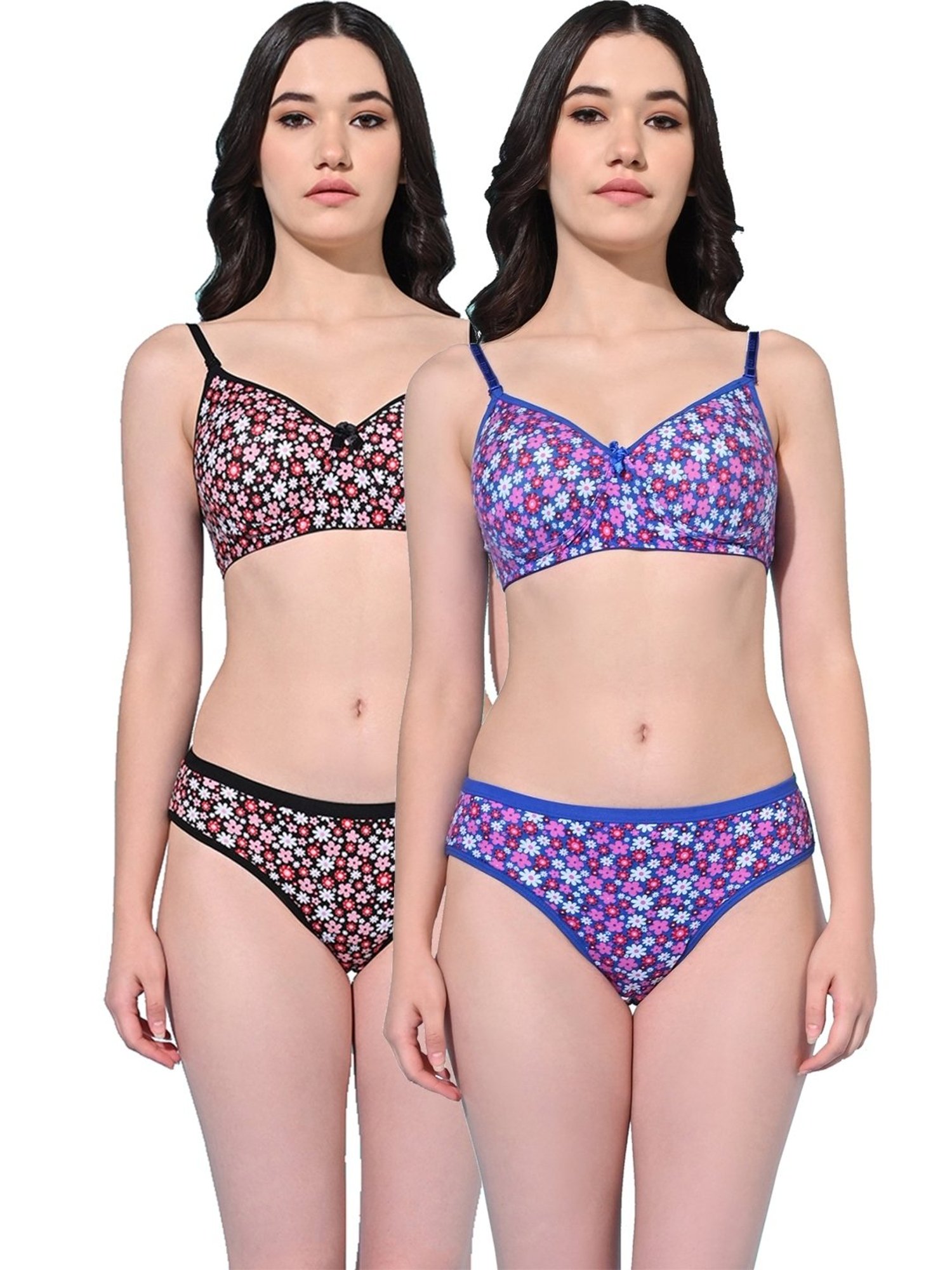 mod & shy Pink Self Pattern Lingerie Set