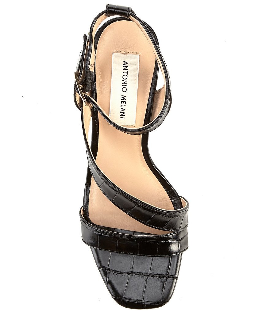Antonio Melani Grettell Croc Embossed Leather Dress Sandals