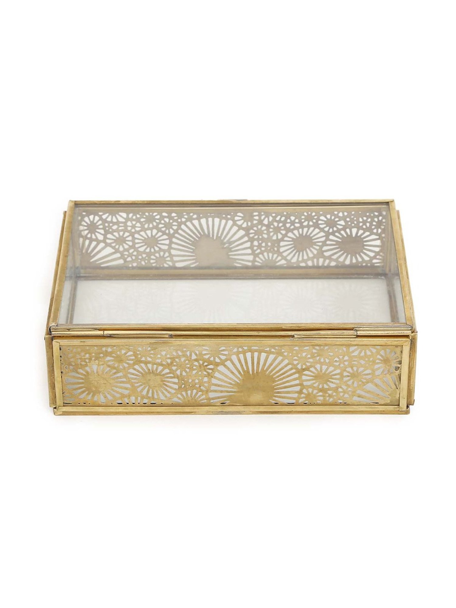 eCraftIndia Golden Handcrafted Engraved Palm Buddha Decorative Showpiece