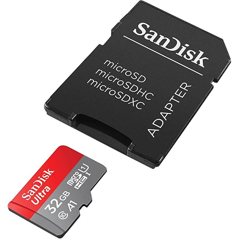 32GB Ultra microSDHC UHS-I Memory Card with Adapter - 98MB/s, C10, U1, Full HD, A1, Micro SD Card - SDSQUAR-032G-GN6MA