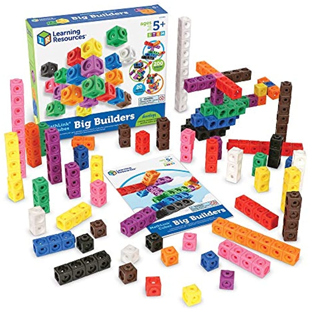 Learning Resources LER9291 MathLink Cubes Big Builders