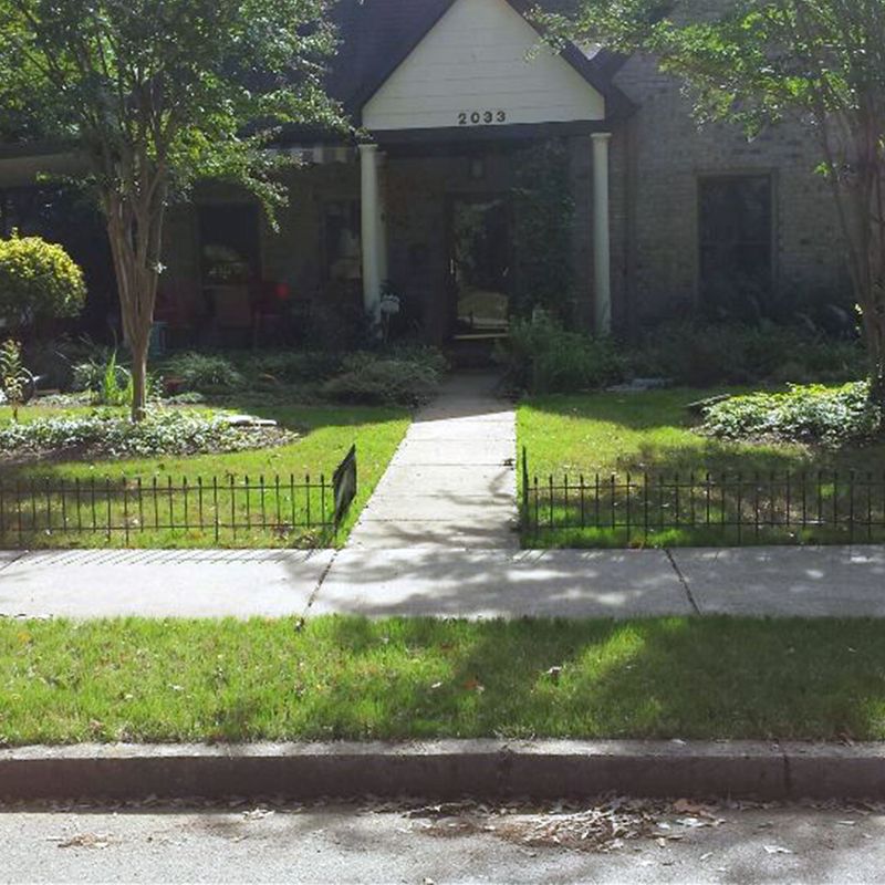 Sunnydaze Outdoor Lawn and Garden Metal Roman Style Decorative Border Fence Panel Set - 9' - Black - 5pk