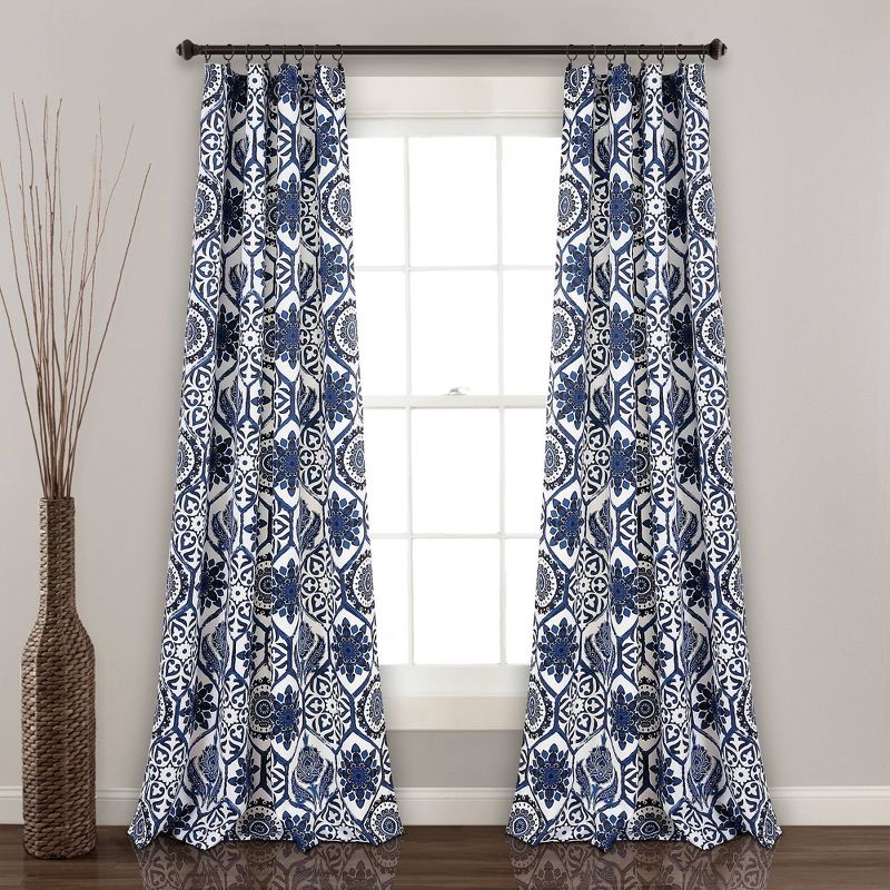 Set of 2 (95"x52") Marvel Room Darkening Window Curtain Panels Navy - Lush Décor