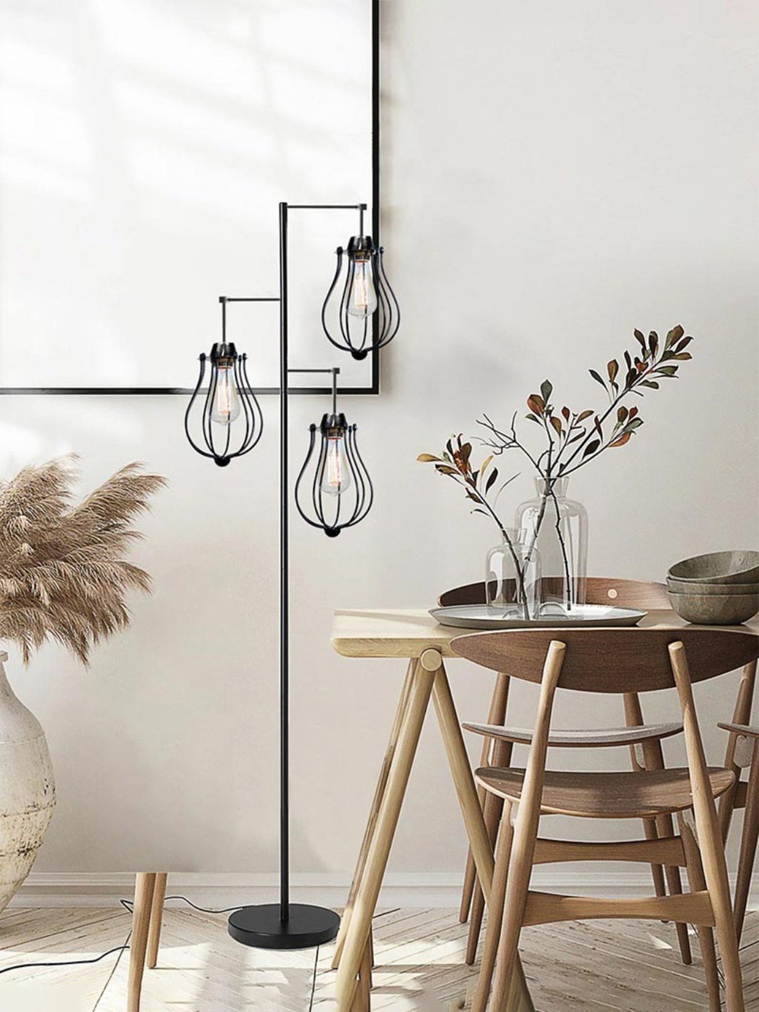 Homesake Black Metal Tree Floor Lamp