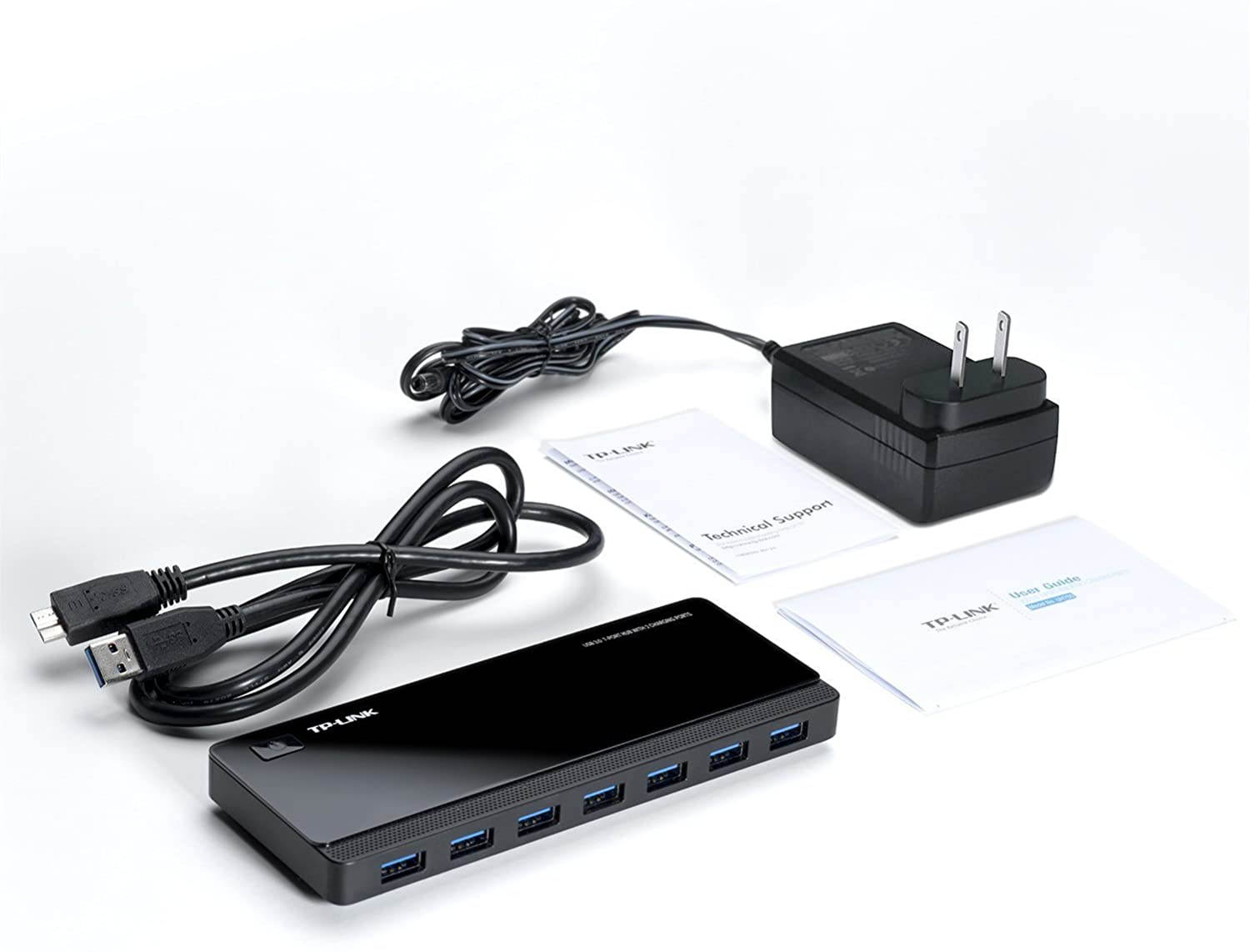[2nd Gen]TP-Link 9-Port USB 3.0 Hub with 7 USB 3.0 Data Ports and 2 Smart Charging USB Ports. Compatible with Windows, Mac, Chrome & Linux OS, with Power On/Off Button (UH720)