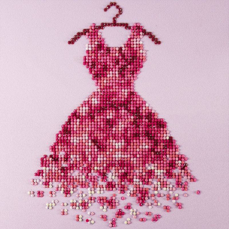 Leisure Arts Diamond Art Beginner Kit 8"X8"-Red Dress