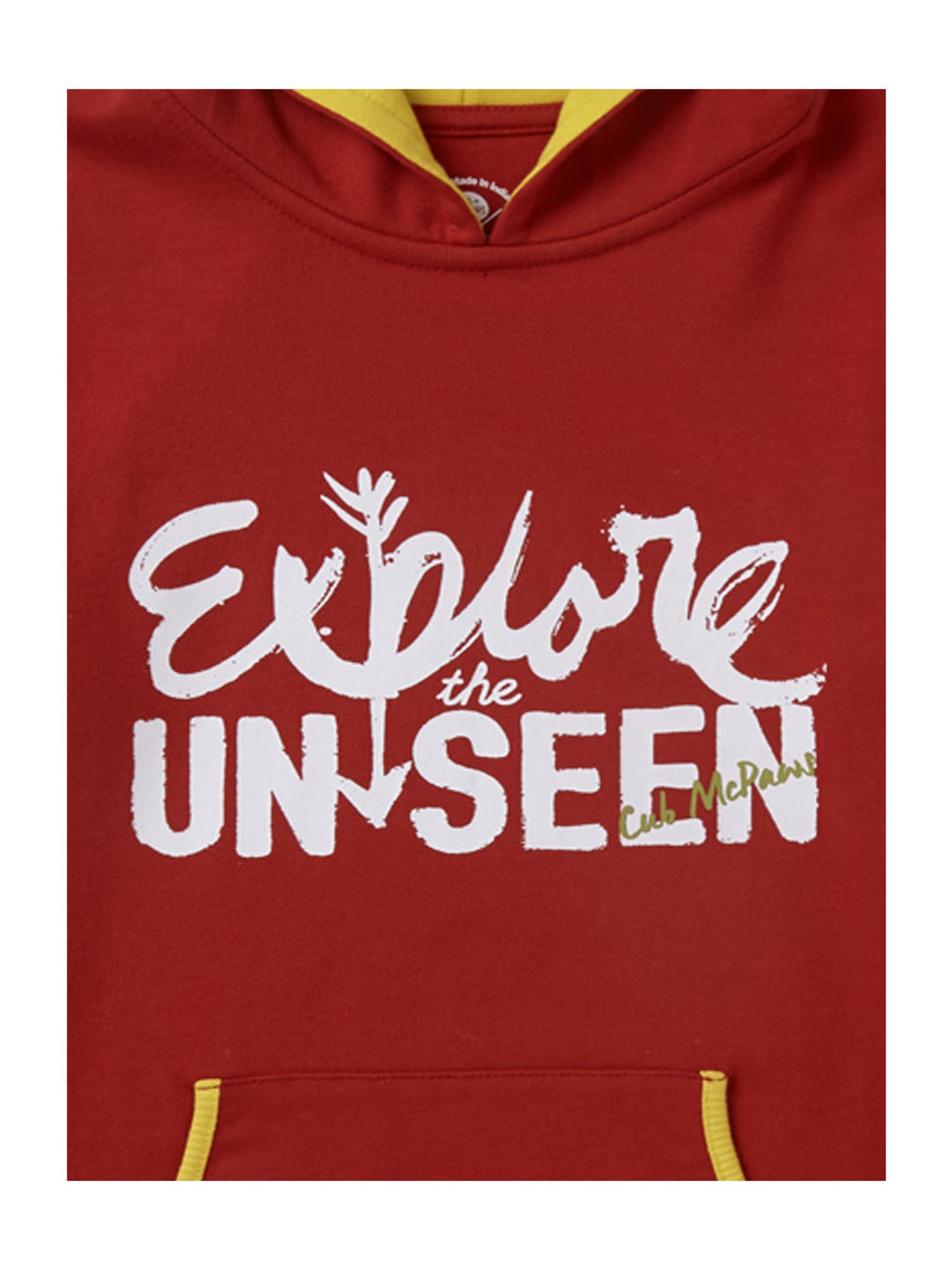 Cub McPaws Kids Red Printed Hoodie