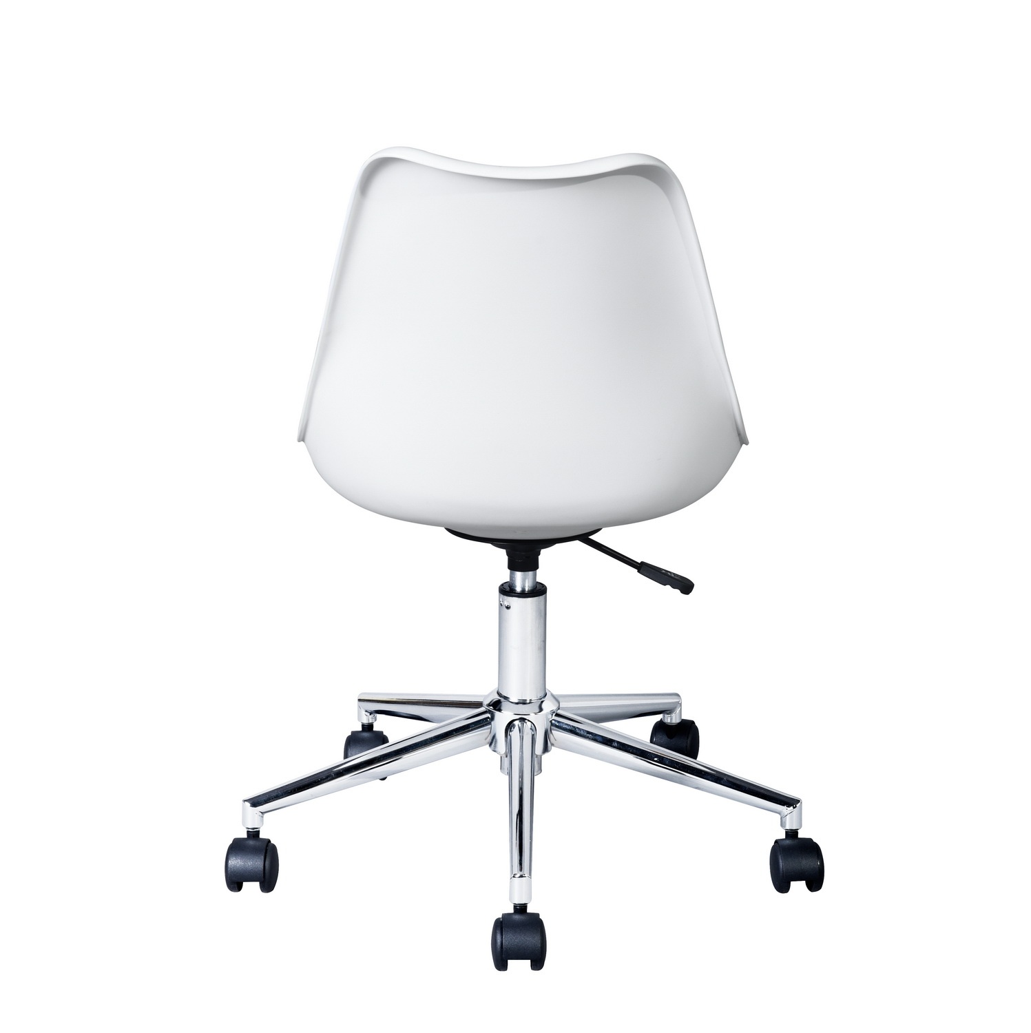 Furniture R White Faux Leather Home Office Desk Chair