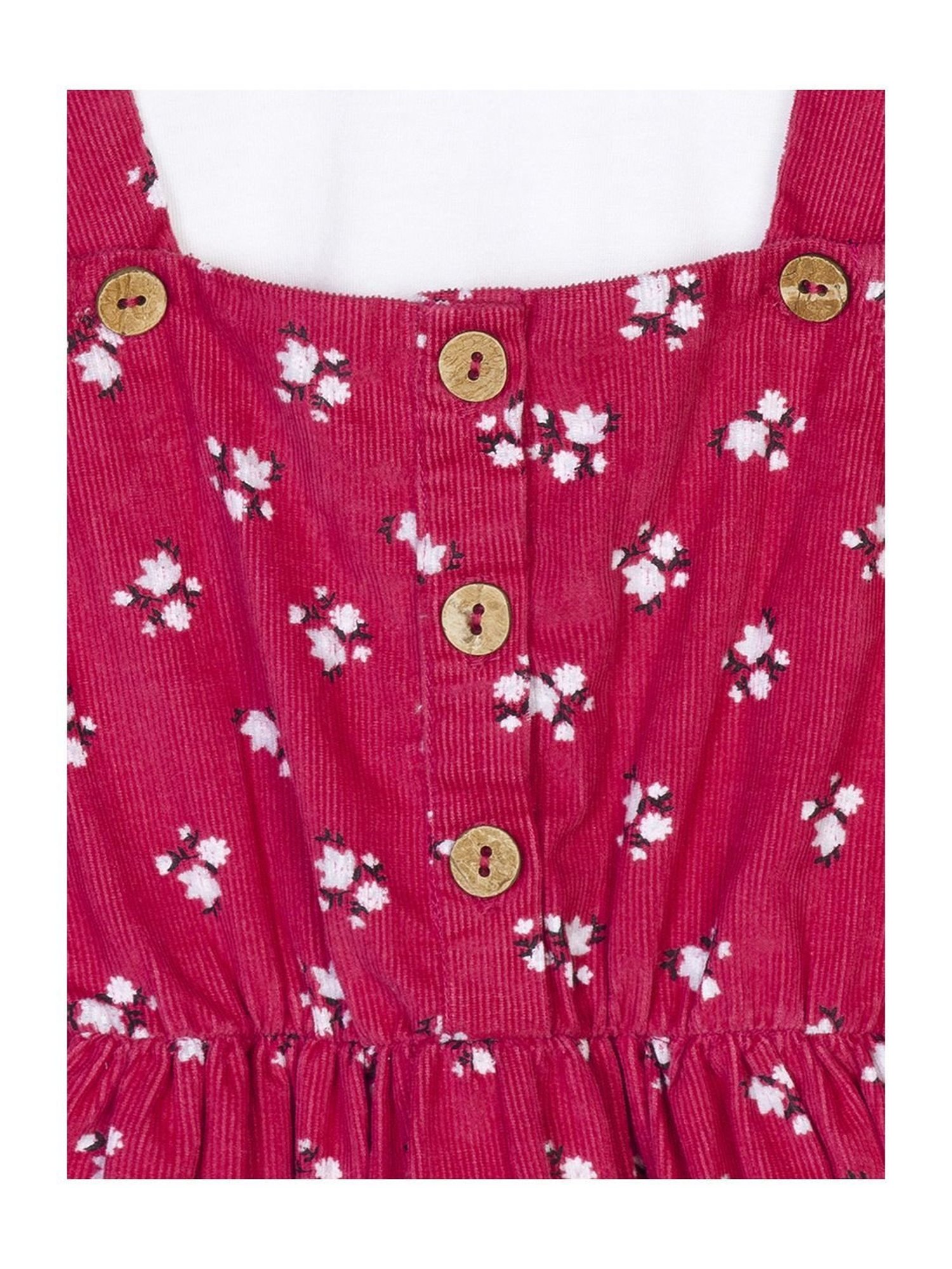 Budding Bees Kids Red & White Printed Full Sleeves Top Set