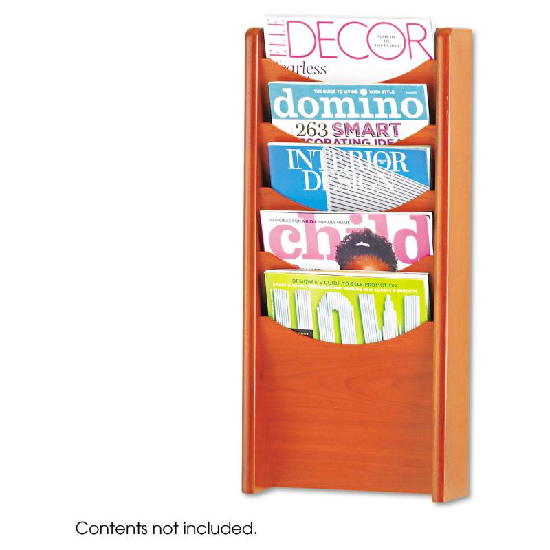 Safco Solid Wood Wall-Mount Literature Display Rack 11-1/4 x 3-3/4 x 23-3/4