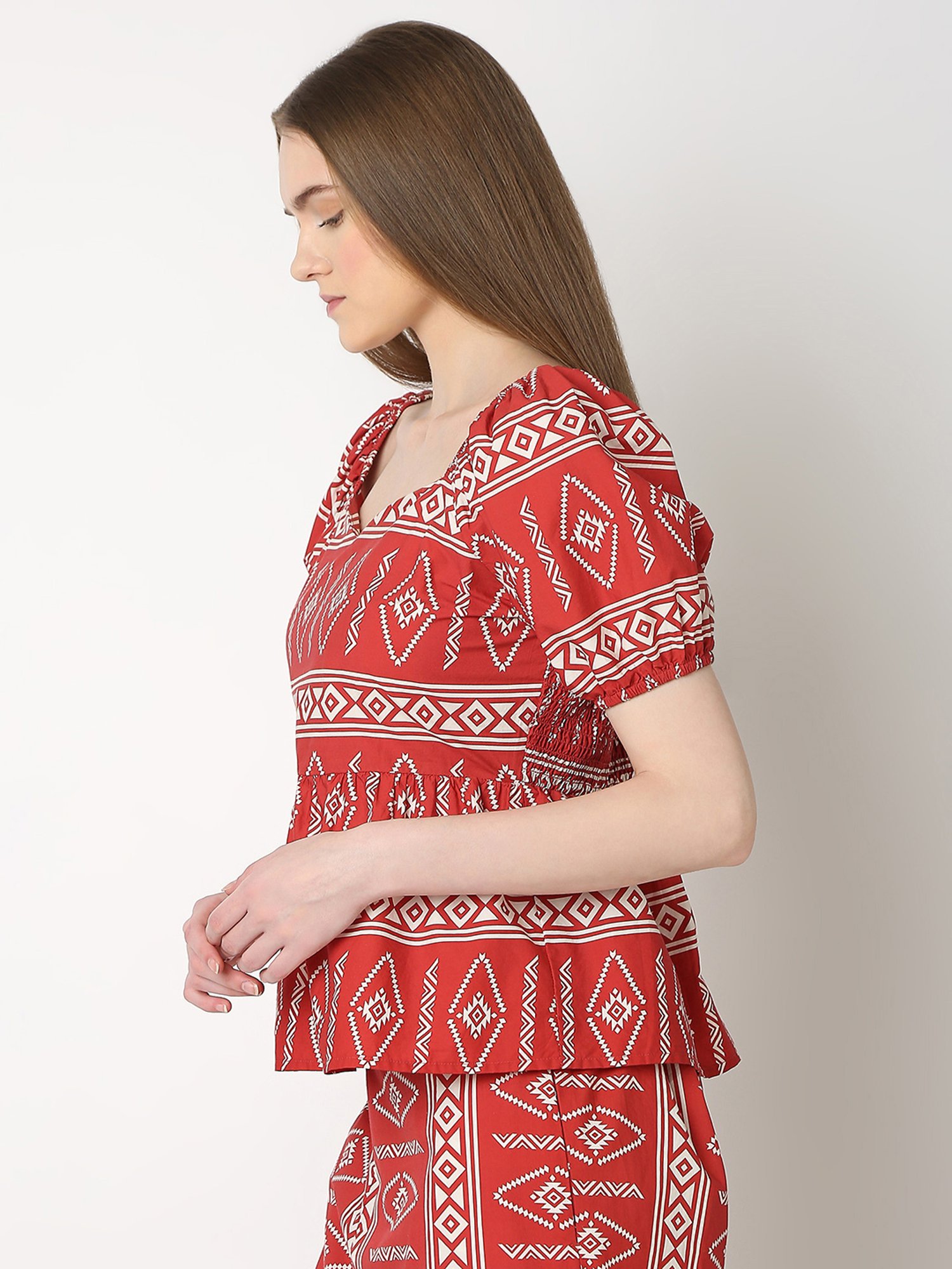 Vero Moda Red Printed Top