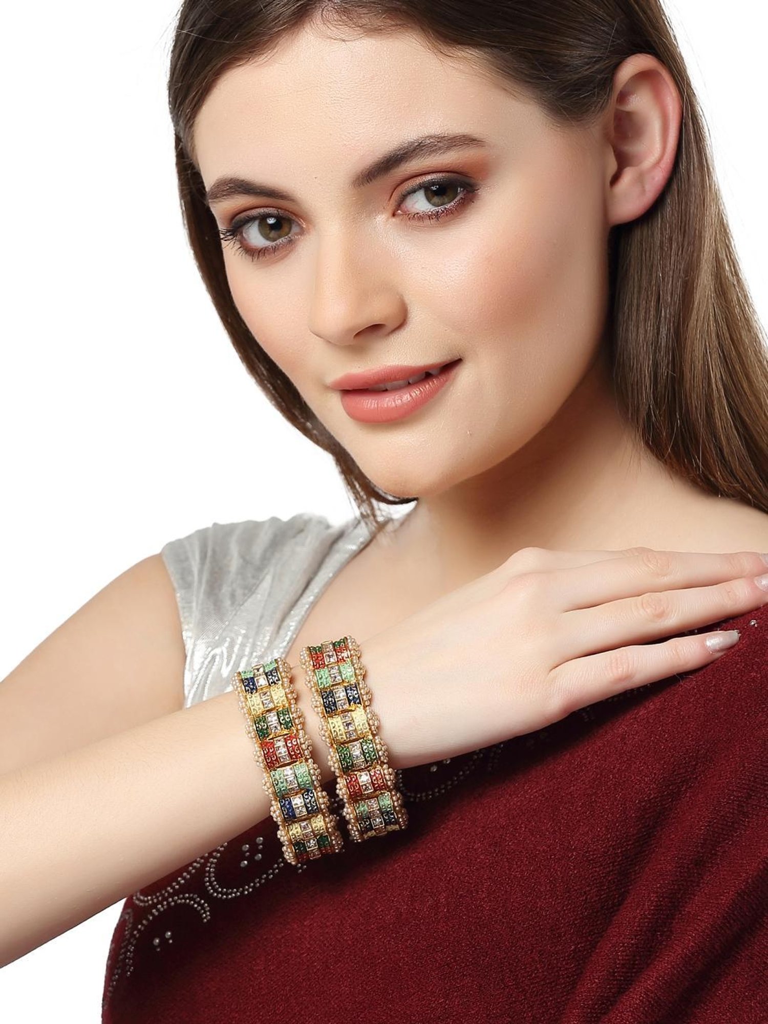 Bold by Priyaasi Trishul Rudraksh Silver-Plated Bracelet for Men