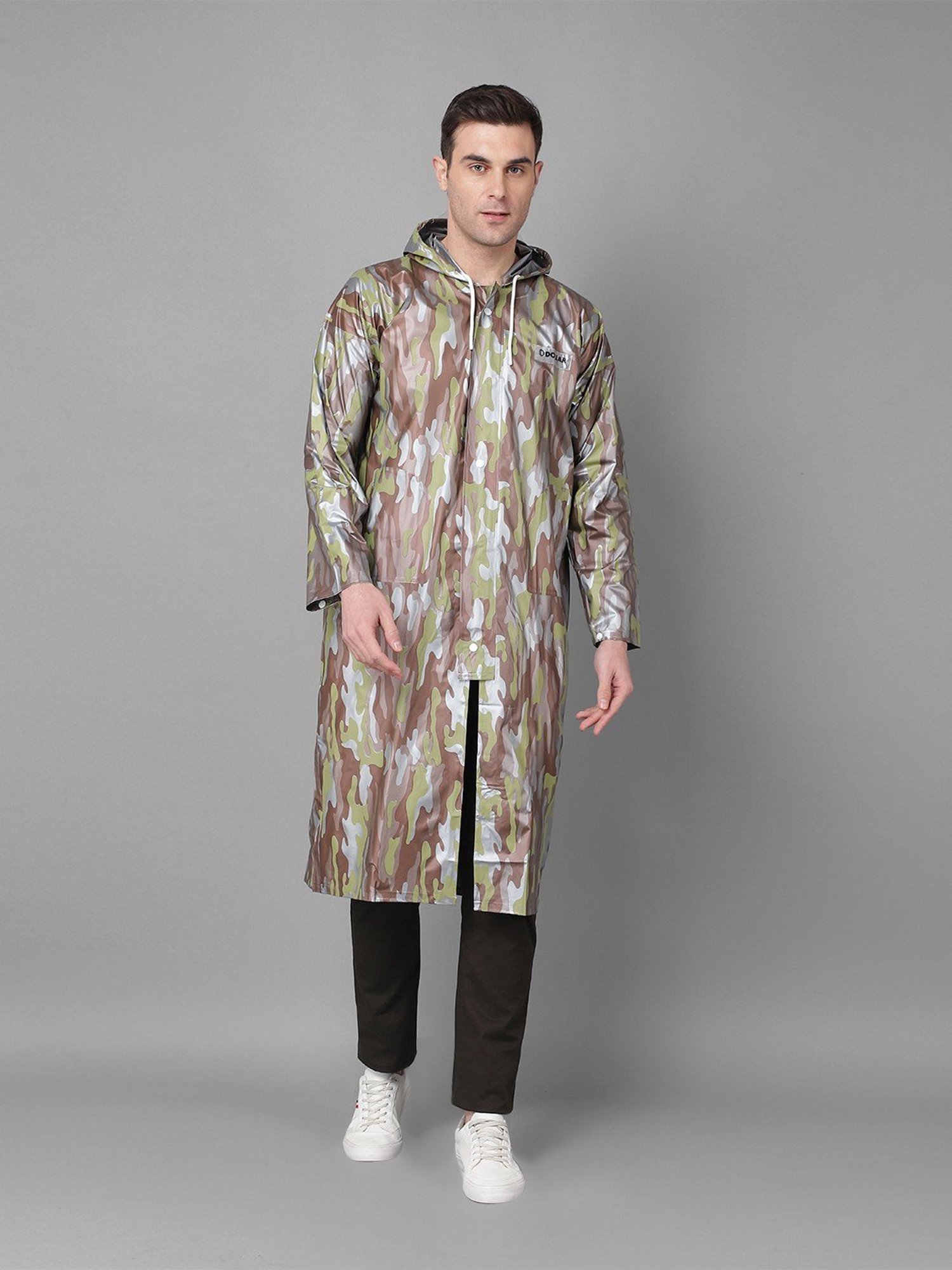 Dollar Brown Regular Fit Printed Rainwear Jacket