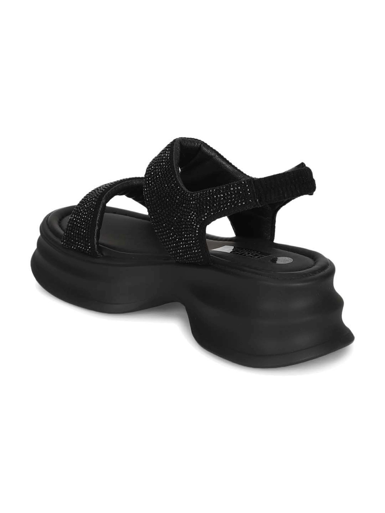 Truffle Collection Women's Black Sling Back Sandals